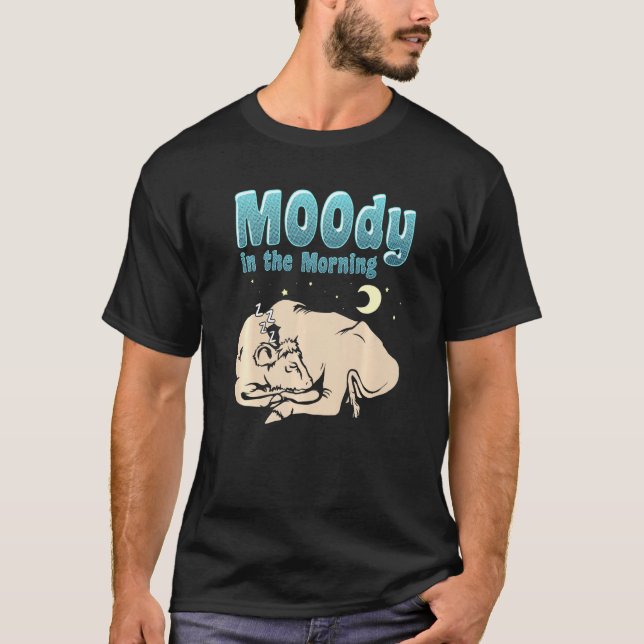 T-shirt Vache Lunatique Au Matin (Devant)