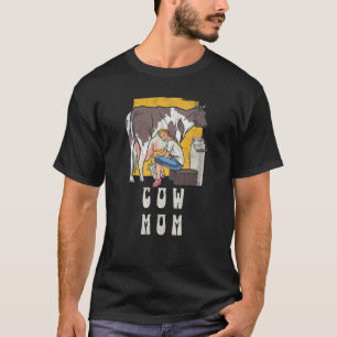 T-shirt Vache Maman Fermier Écosse Highland Vaches Cowgirl