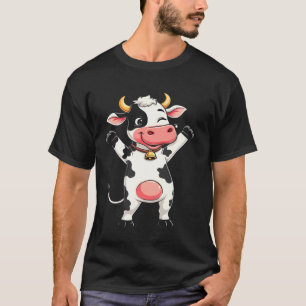 T-shirt Vache mignonne et heureuse dessin animé amateur d'