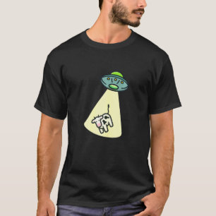 T-shirt Vache mignonne femme soucoupe volante animaux de l