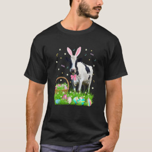 T-shirt Vache mignonne Oeufs de lapin Jour de Pâques Costu