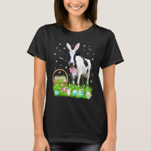 T-shirt Vache mignonne Oeufs de lapin Jour de Pâques Costu