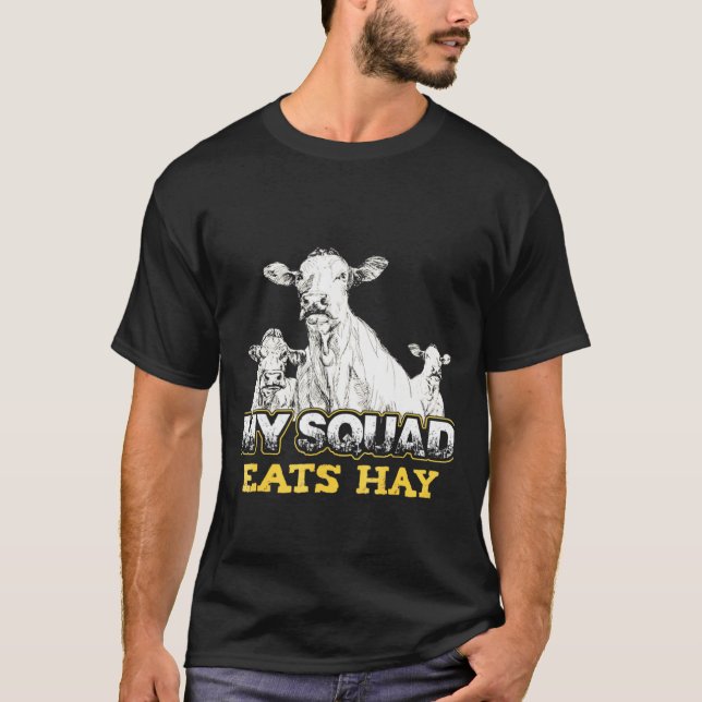 T-shirt Vache Mon Équipe Mange Du Foin (Devant)