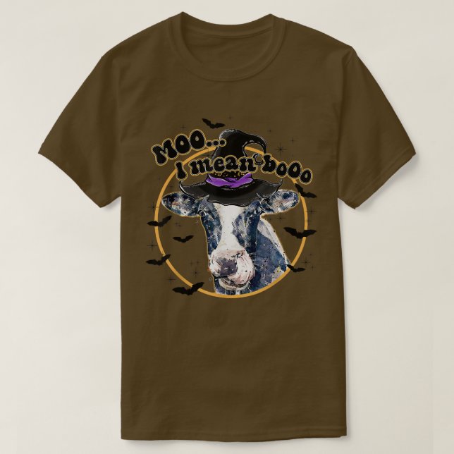 T-shirt Vache Moo Je Veux Dire Boo Halloween Tee - shirts  (Design devant)