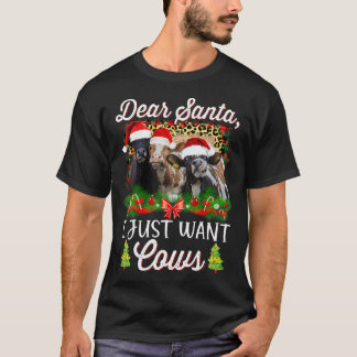 T-shirt Vache Noël Cher Père Noël Je Veux Juste Des Vaches
