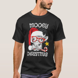 T-shirt Vache Noël Moey Costume de Noël Vache portant