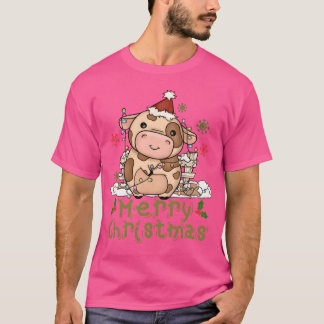 T-shirt Vache Noël Vache mignonne Vache Joyeux garçon Noël