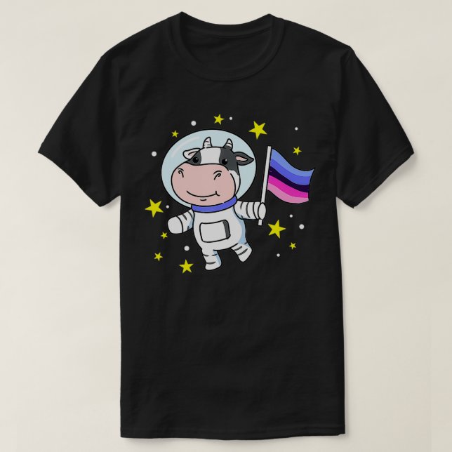 T-shirt Vache Omniséal De Fierté Dans L'Espace Omniséal (Design devant)