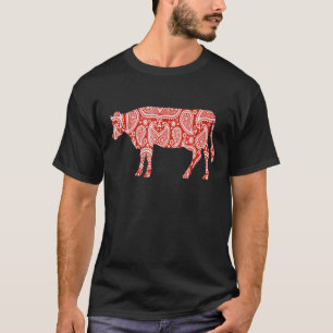 T-shirt Vache Paisley Parfaite Pour Les Filles Et Les Femm
