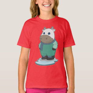 T-shirt Vache Patinage sur glace Patins sur glace