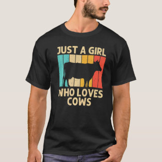 T-shirt Vache pour filles enfants animal de ferme vache ag