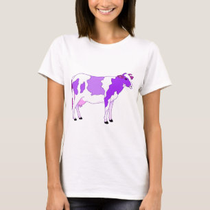 T-shirt Vache pourpre en pastel