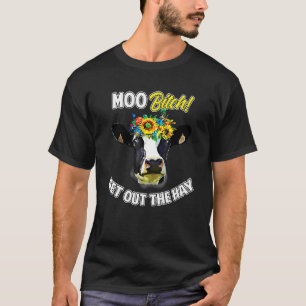 T-shirt Vache Pun Moo Bétail Laitier Holstein Agriculteur