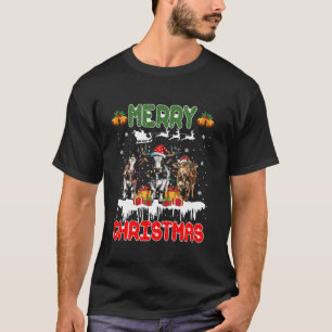 T-shirt Vache Reindeer Casquette Père Noël lumières de Noë