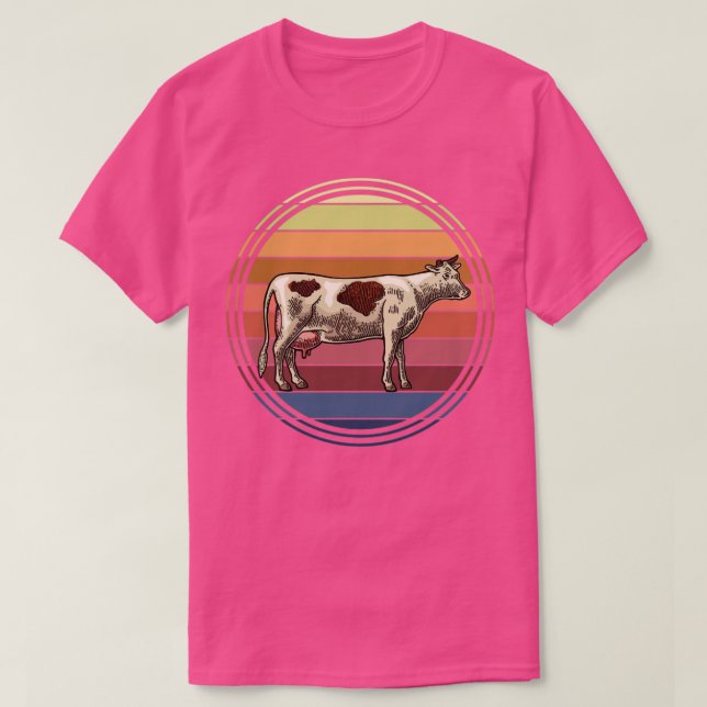 T-shirt Vache rétro (Design devant)