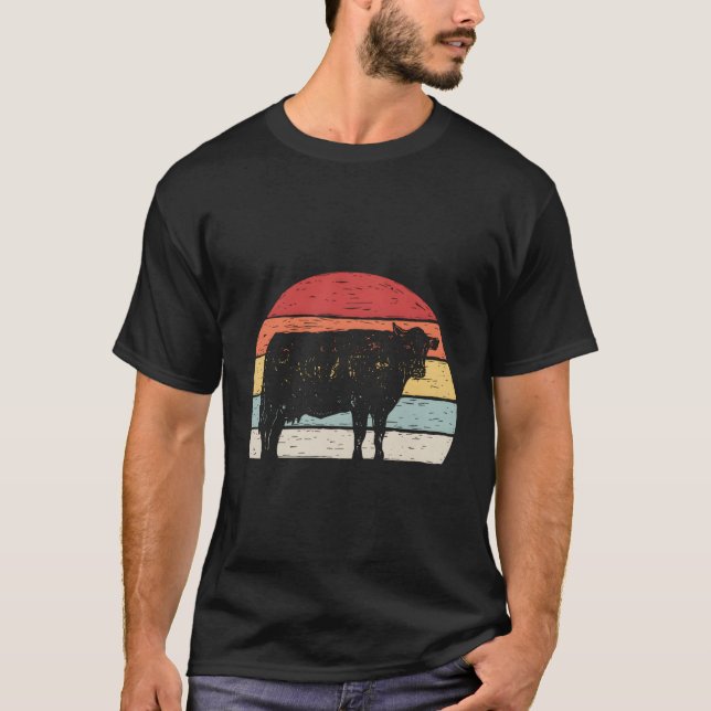 T-shirt Vache rétro vintage (Devant)