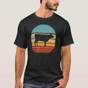 T-shirt Vache Rétro Vintage 60s 70s Coucher de soleil Ferm