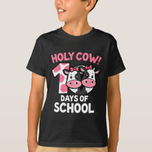 T-shirt Vache sacrée 100 jours d'école vache fillesenseign