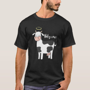 T-shirt Vache sacrée vache avec halo ange blague