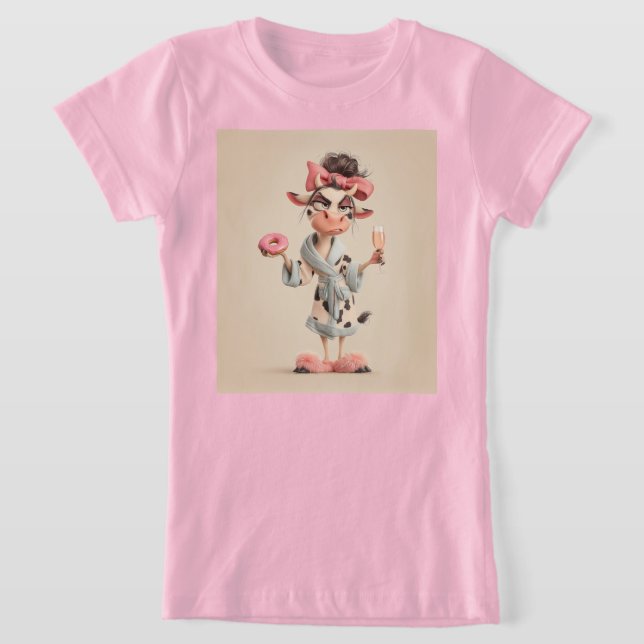 T-Shirt Vache Sassy en mode Spa (Poser)