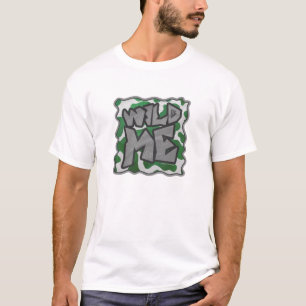 T-shirt Vache sauvage moi vert et blanc imprimé