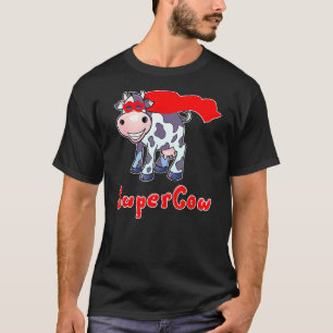 T-shirt Vache super-héros Supercow pour hommes femmes enfa