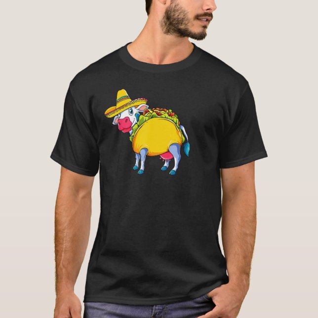 T-shirt Vache Taco Pour Cinco De Mayo (Devant)