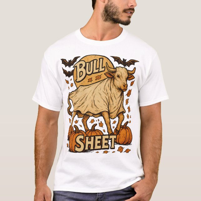 T-shirt Vache Taureau Feuille Halloween (Devant)