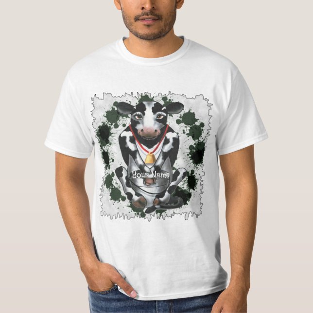 T-shirt Vache timide seau (Devant)