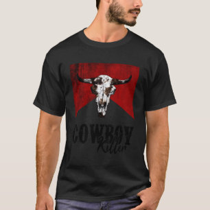 T-shirt Vache Vache de crâne de l'Ouest Vache de pays occi