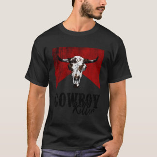 T-shirt Vache Vache de crâne de l'Ouest Vache de pays occi