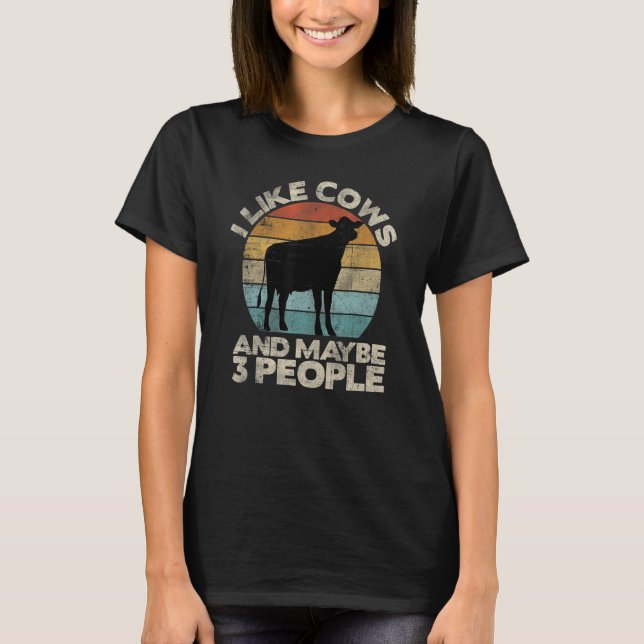 T-shirt Vache  Vache Rétro Tee Vache   Vache (Devant)