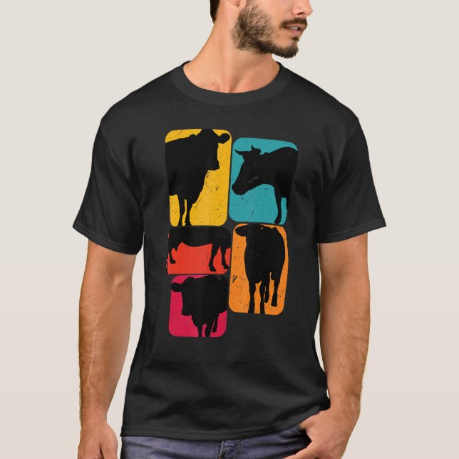 T-shirt Vache vaches Design Rétro (Devant)