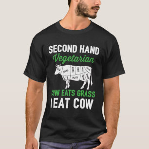 T-shirt Vache végétarienne seconde main Mange de l'herbe J