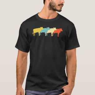 T-shirt Vache Vintage Rétro Génisse Ferme Bovins Années 60