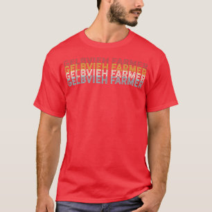 T-shirt Vache Vintage Vache Gelbvieh Agriculteur