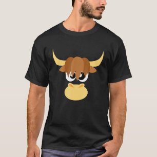 T-shirt Vache Visage de vache Highland écossaise hirsute