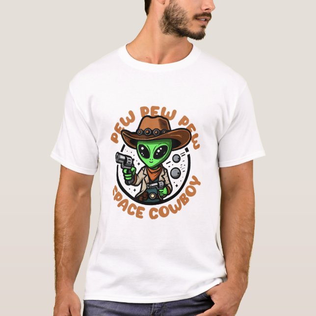 T-shirt Vacher spatial drôle alien (Devant)