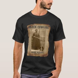 T-shirt Vachère noire Mary Fields Western Rodeo Texas Blac