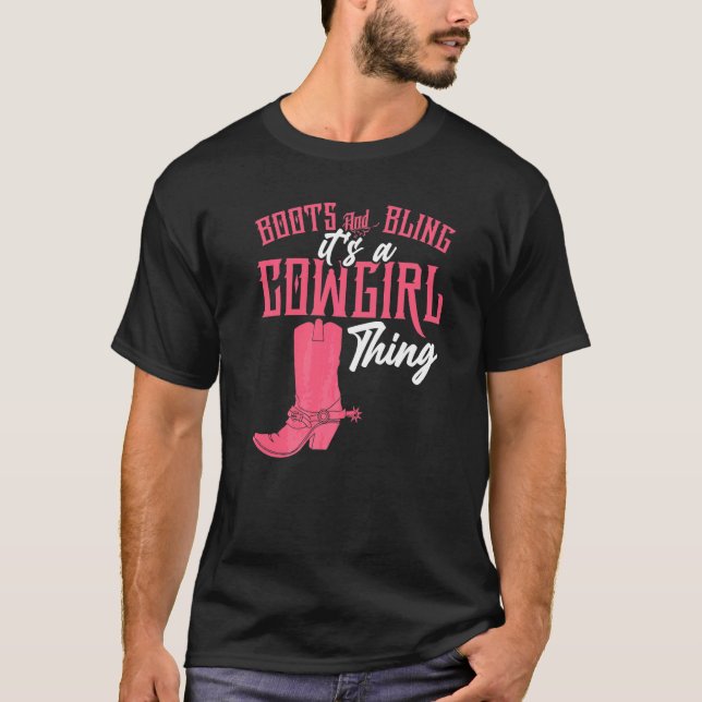 T-shirt Vacheresse à paillettes bottes (Devant)