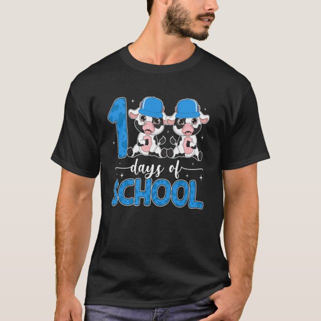 T-shirt Vaches 100 jours d'école 100 jours Étudiants plus  (Devant)
