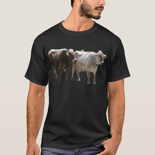 T-shirt Vaches à Suisse Brown (Devant)
