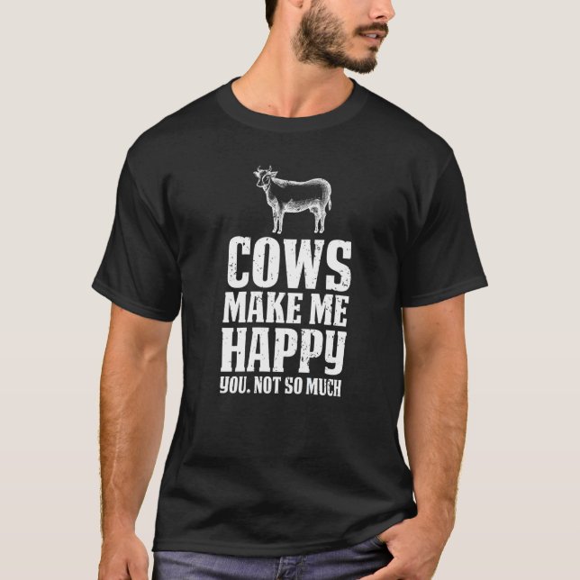 T-shirt Vaches Agriculteurs Animaux d'élevage (Devant)