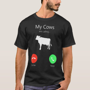 T-shirt Vaches Appelant l'Écran du Téléphone