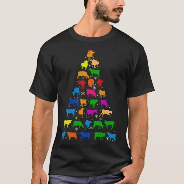 T-shirt Vaches Arbre de Noël (Devant)
