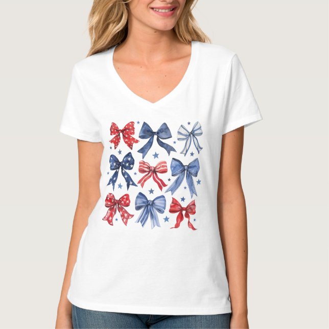 T-shirt Vaches blanc rouge et bleu coquette (Devant)