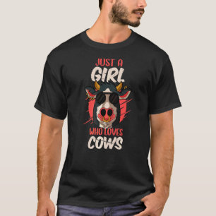 T-shirt Vaches Bulls Farmer Juste Une Fille Qui Aime La Va
