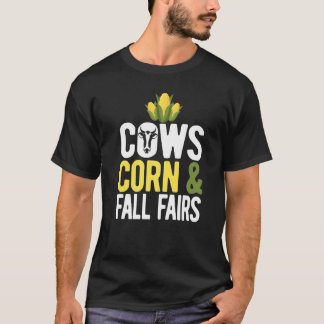 T-shirt Vaches Corn Foires d'automne Typographie