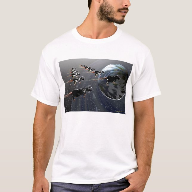 T-shirt Vaches dans l'espace (Devant)
