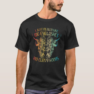 T-shirt Vaches des Highlands Agriculteur Bétail Cornes Cou